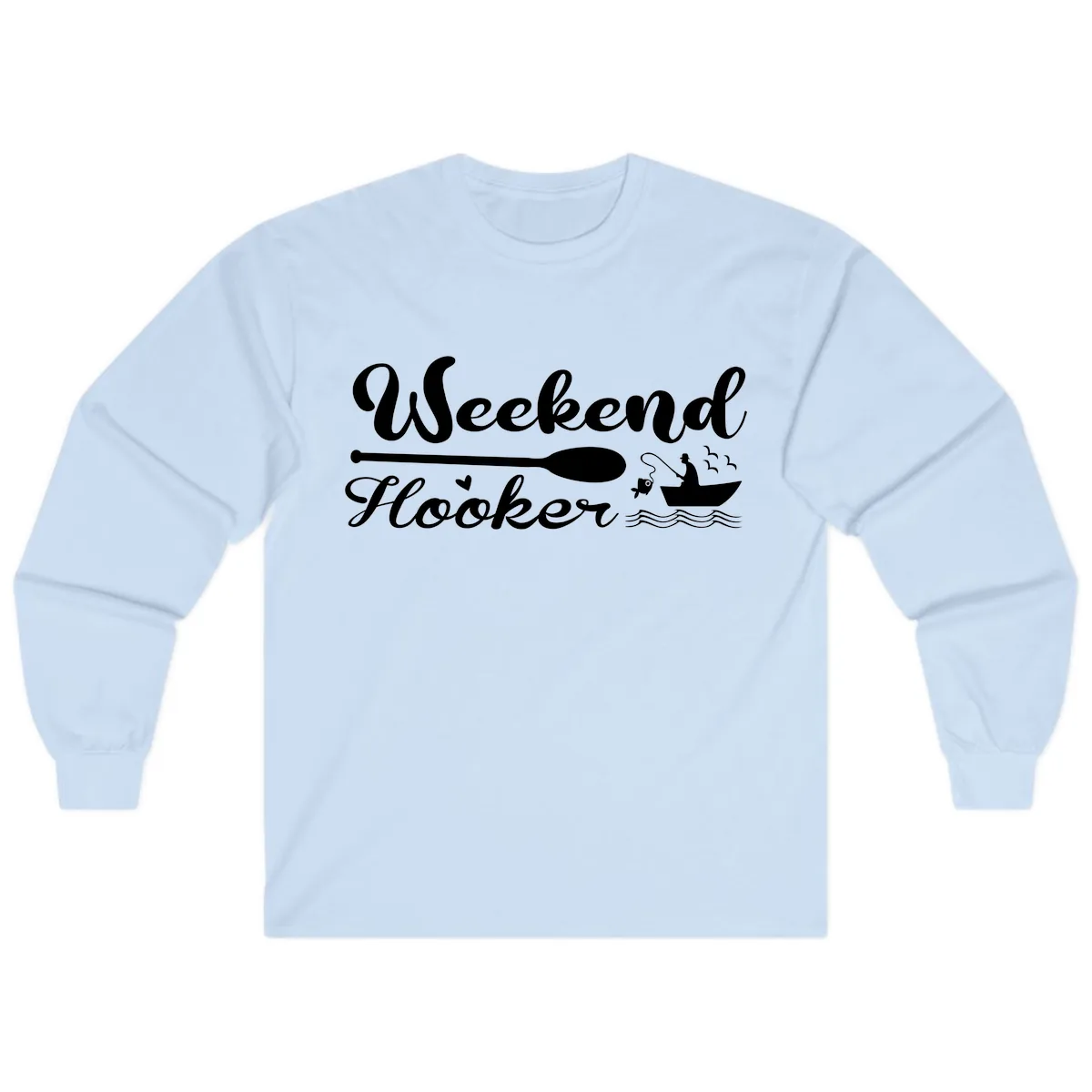 Weekend Hooker Fishing Design Long Sleeve in Light Blue