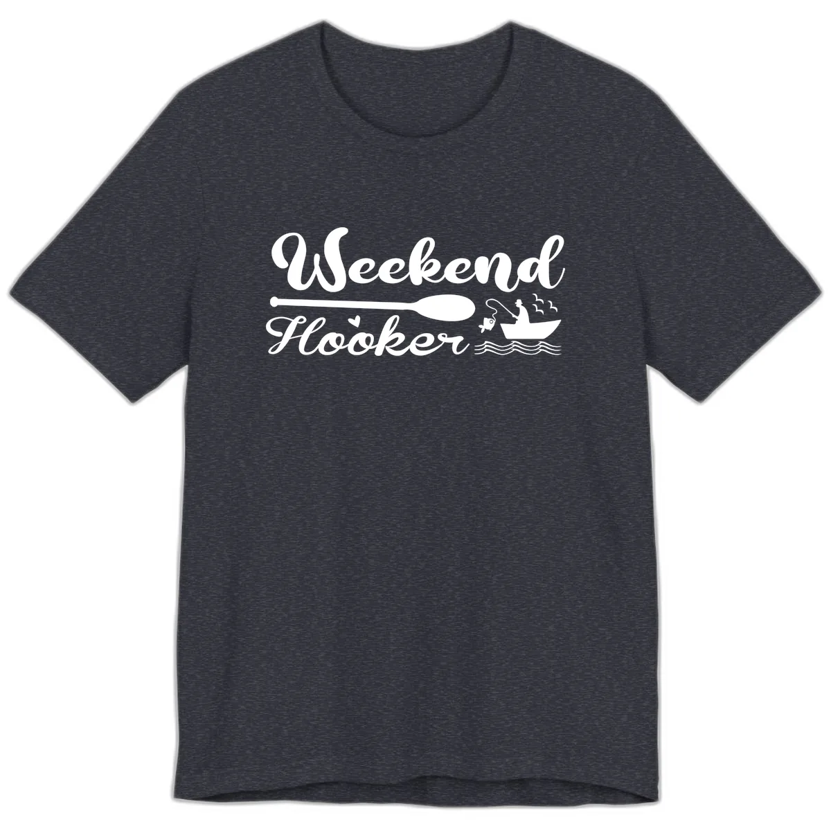 Weekend Hooker Fishing Design Premium T-Shirt in Heather Navy