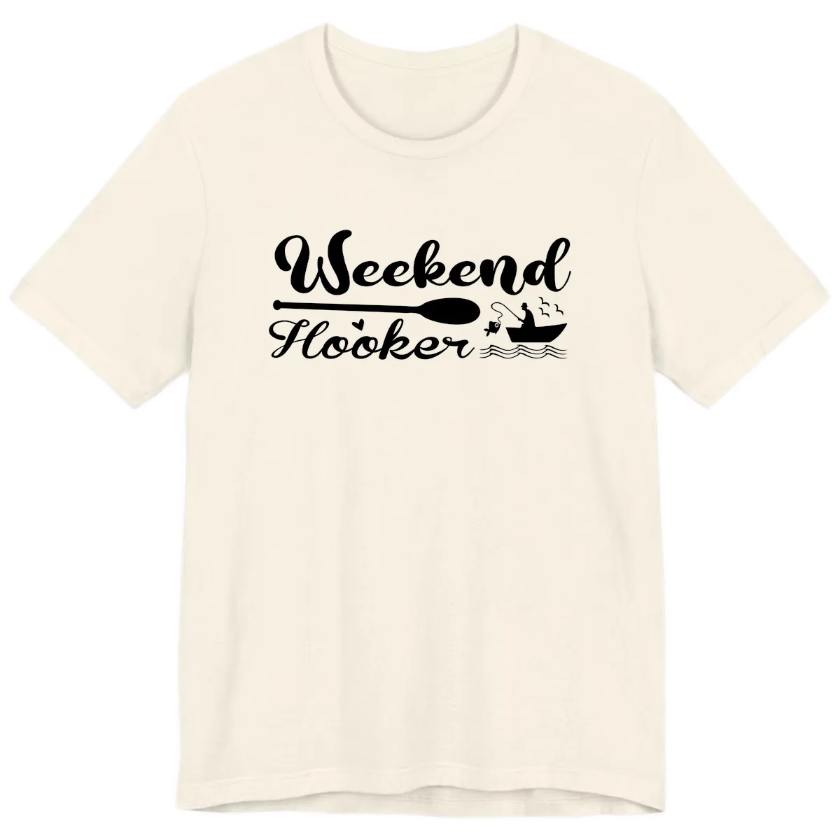 Weekend Hooker Fishing Design Premium T-Shirt in Natural