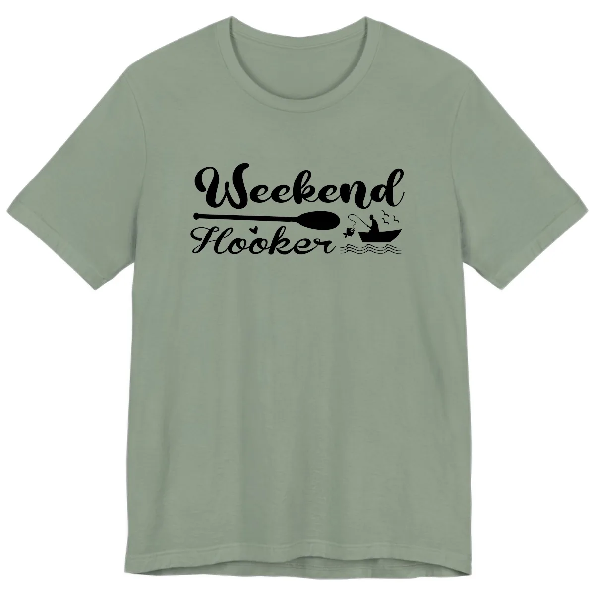 Weekend Hooker Fishing Design Premium T-Shirt in Sage
