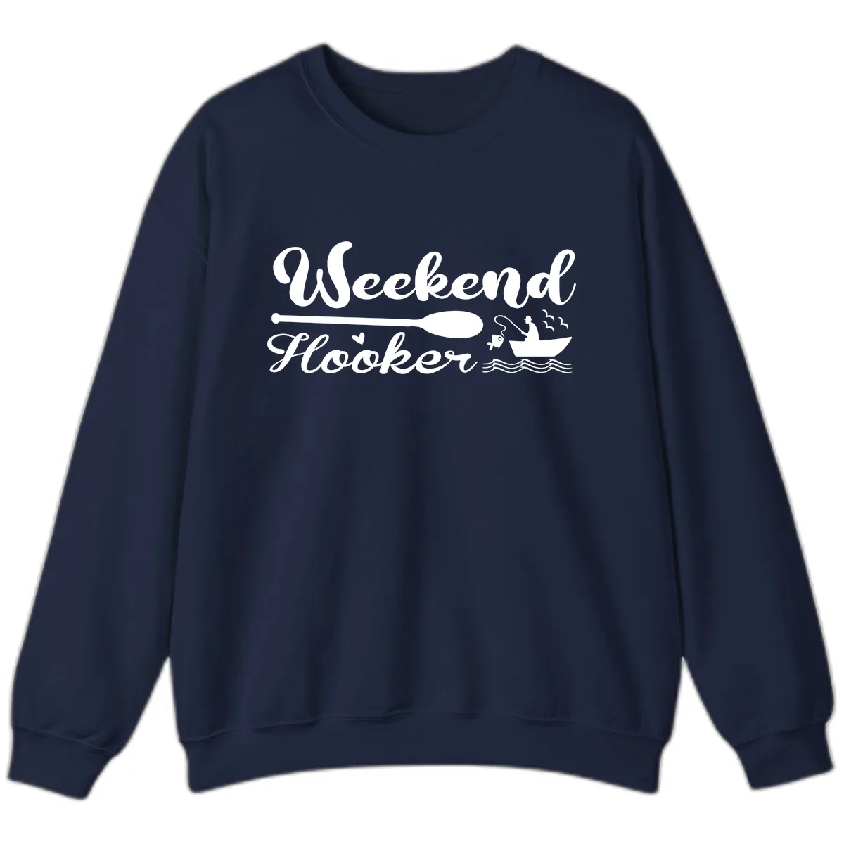 Weekend Hooker Fishing Design Sweatshirt in Navy
