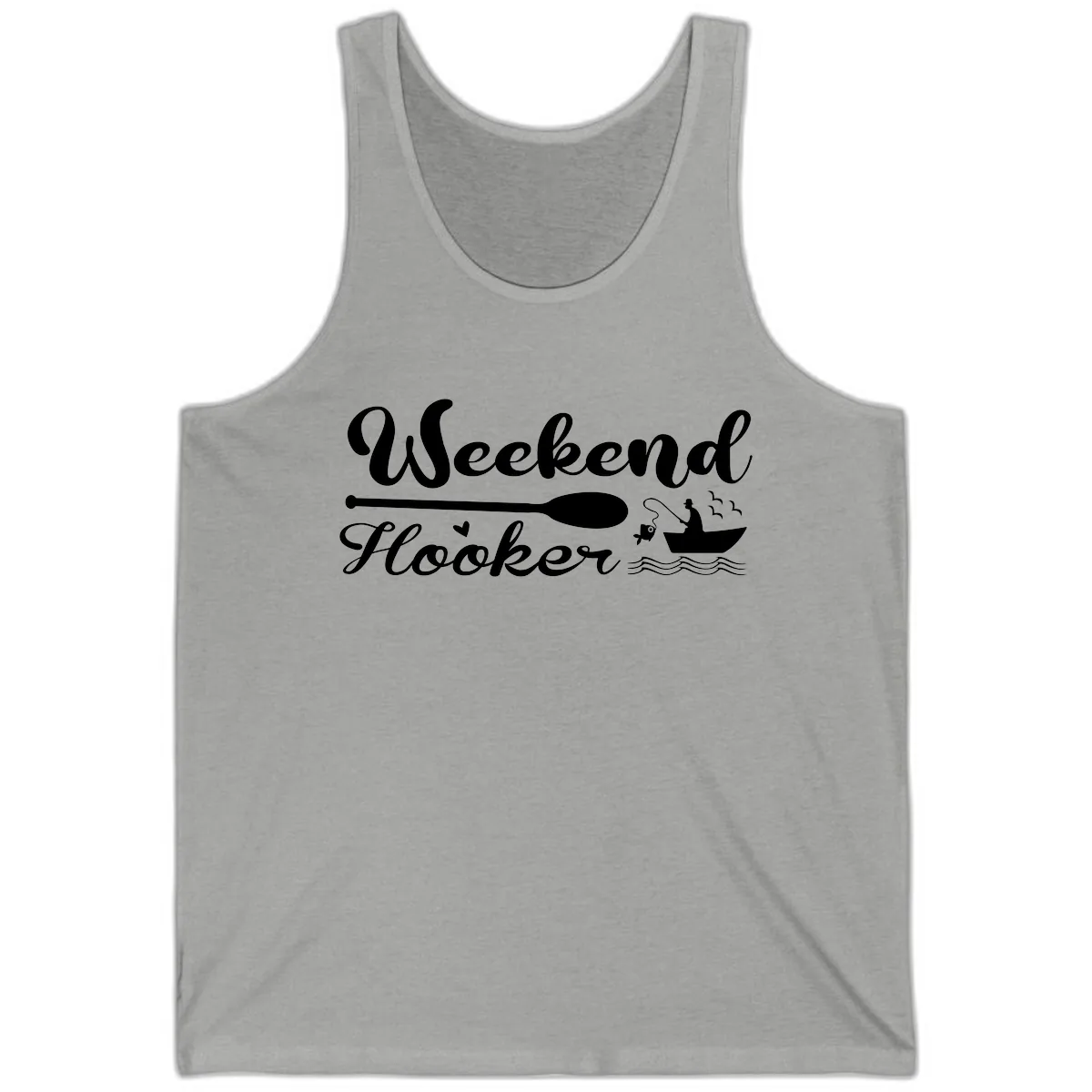 Weekend Hooker Fishing Design Tank in Athletic Heather