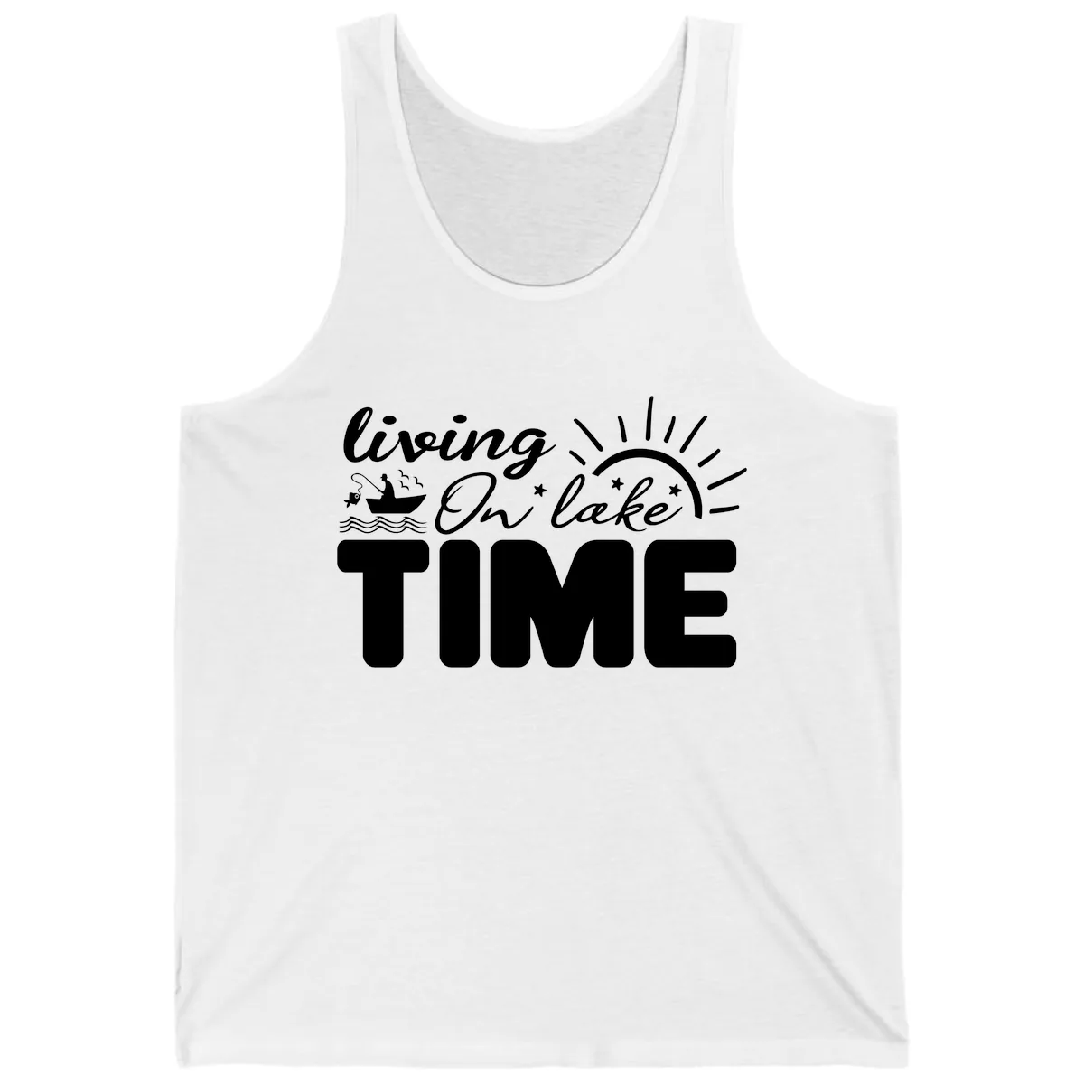 Living On Lake Time Design Tank in White