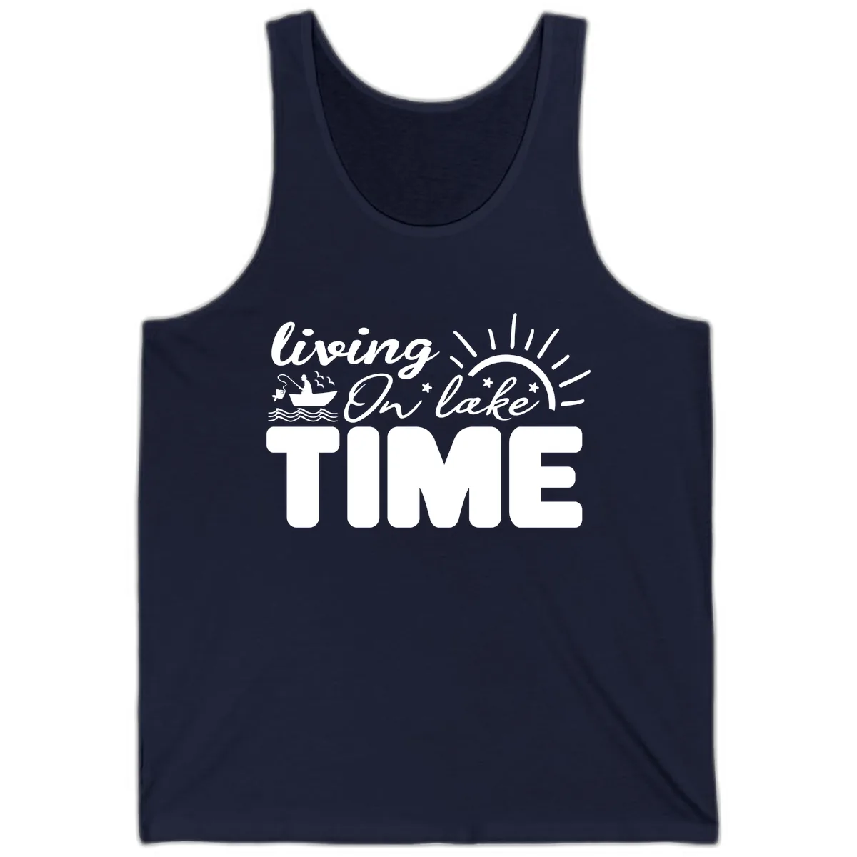 Living On Lake Time Design Tank in Navy