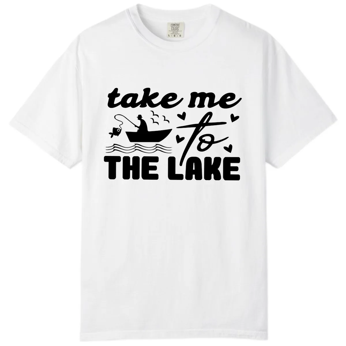 Take Me To The Lake Fishing Design Comfort Color in White