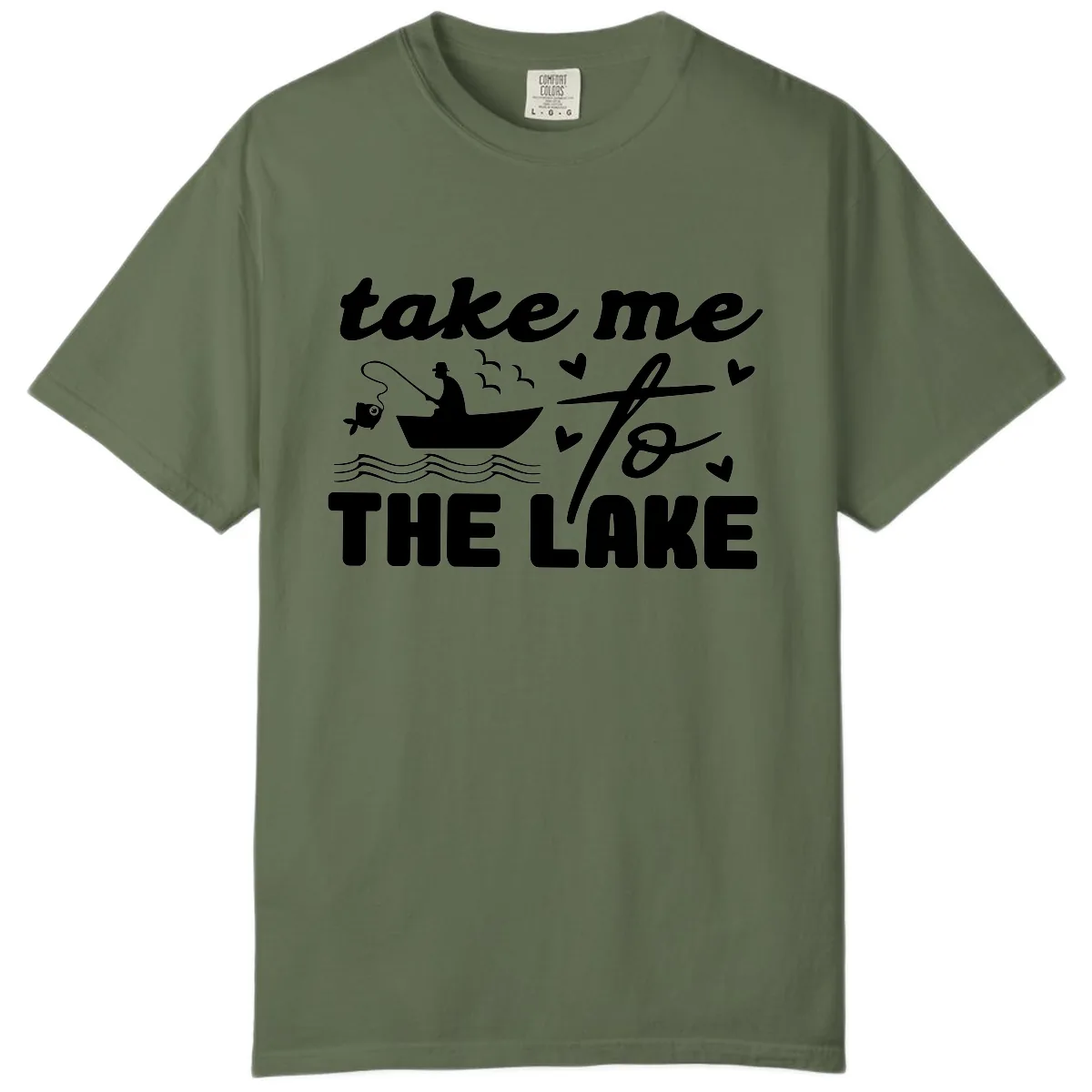Take Me To The Lake Fishing Design Comfort Color in Sage