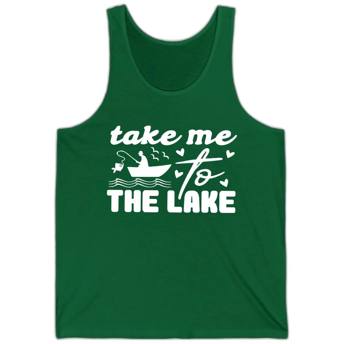Take Me To The Lake Fishing Design Tank in Kelly