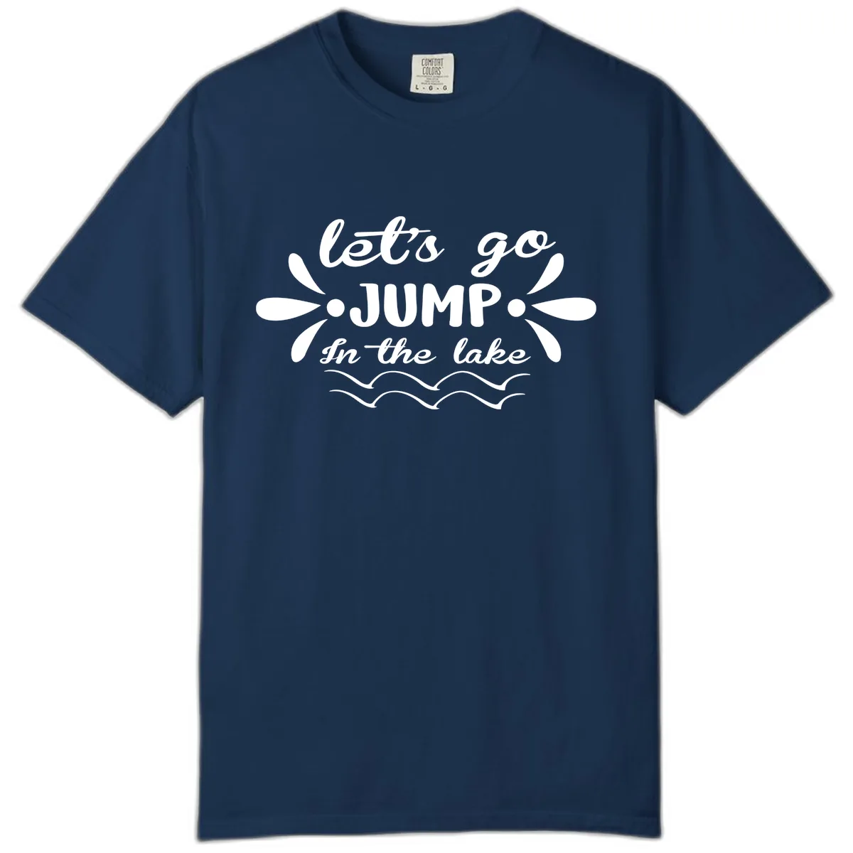 Let's Go Jump In The Lake Comfort Color in Navy