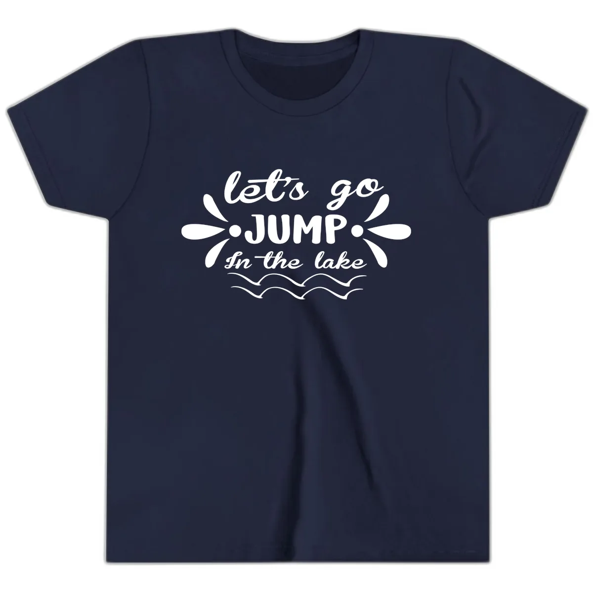 Let's Go Jump In The Lake Youth T-Shirt in Navy