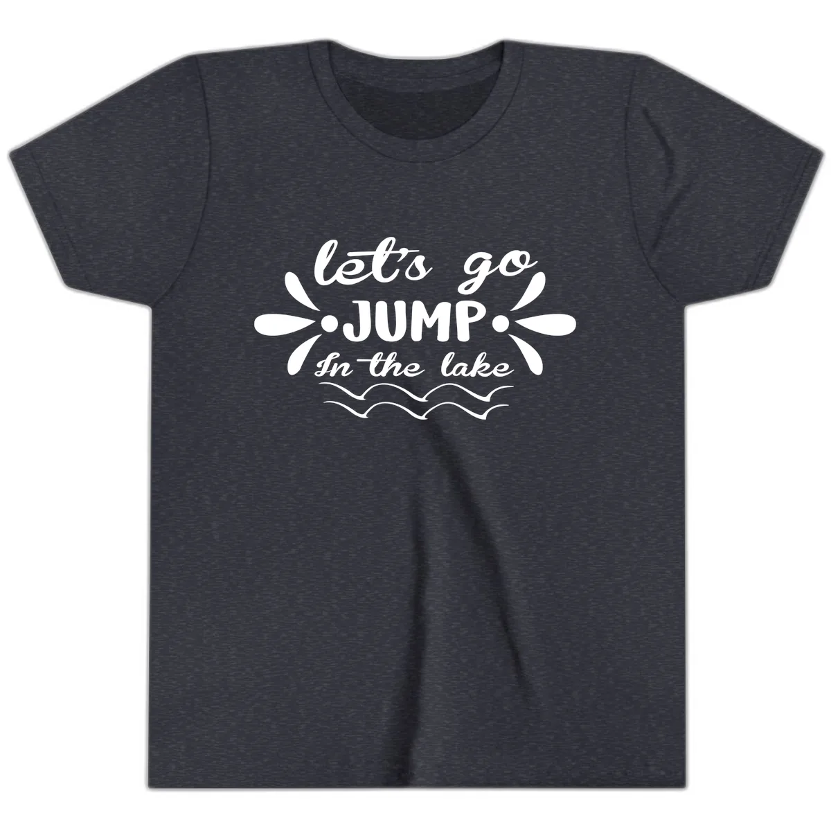 Let's Go Jump In The Lake Youth T-Shirt in Heather Navy