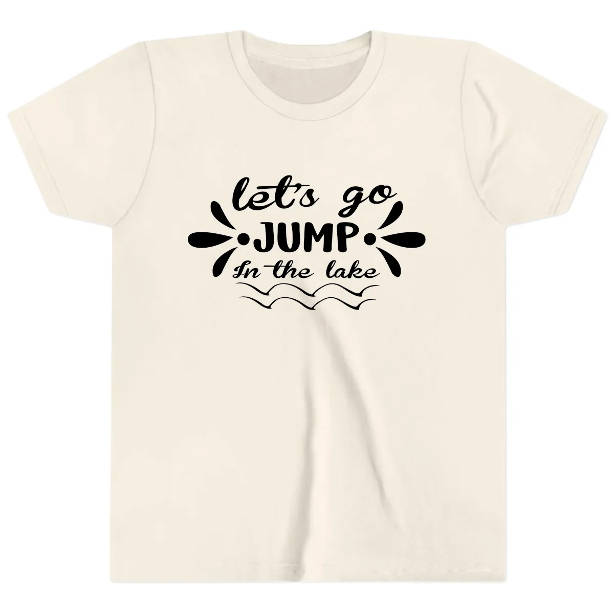 Let's Go Jump In The Lake Youth T-Shirt in Natural