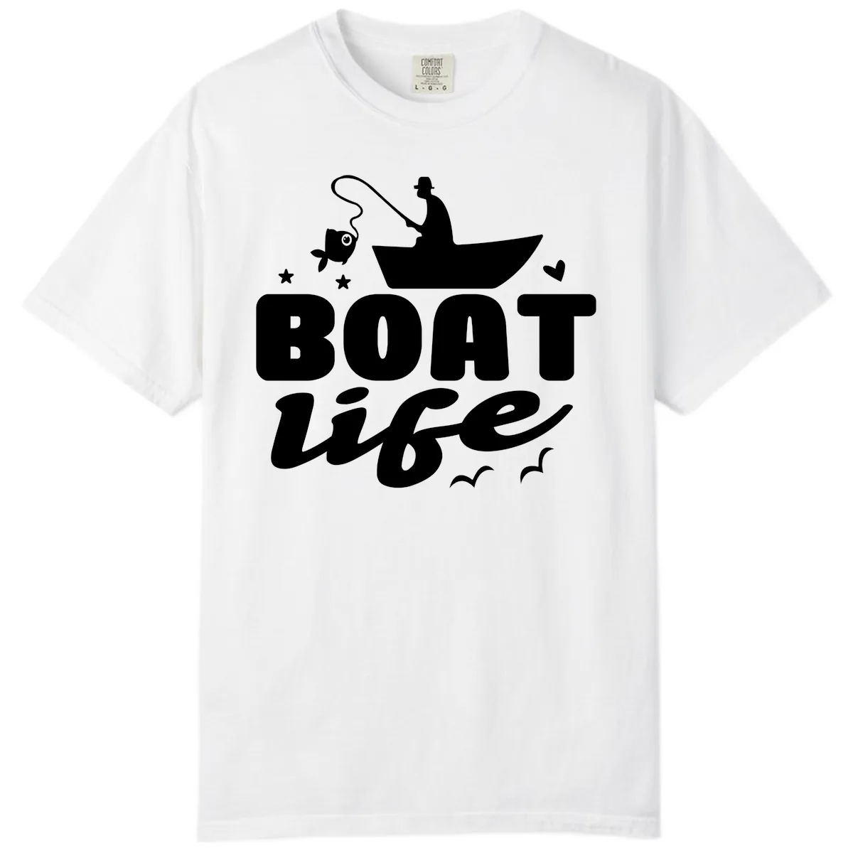 Boat Life Fisherman Fishing Design Comfort Color in White