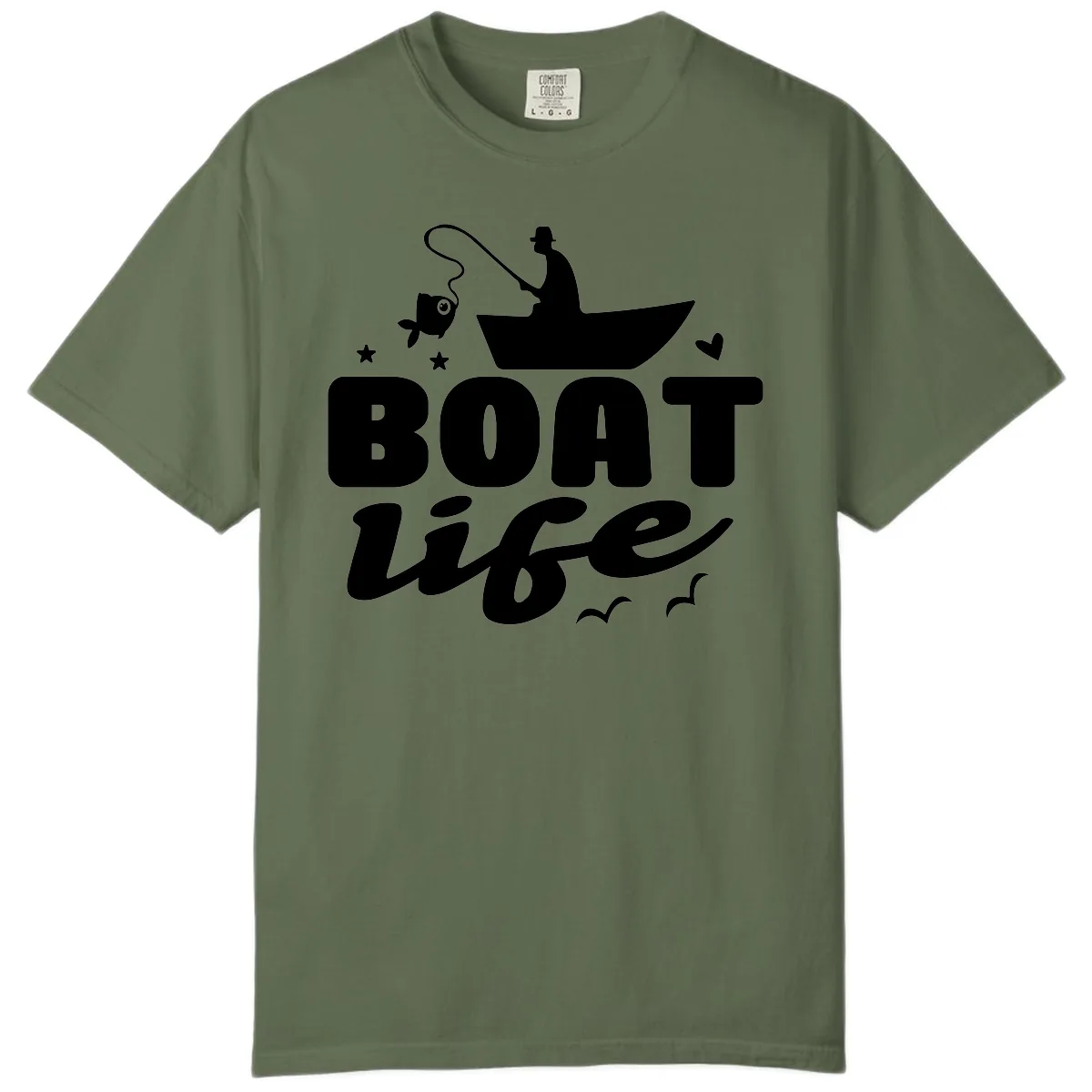 Boat Life Fisherman Fishing Design Comfort Color in Sage