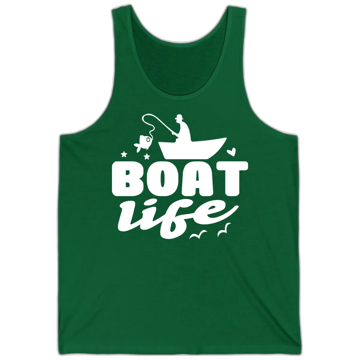 Boat Life Fisherman Fishing Design Tank in Kelly