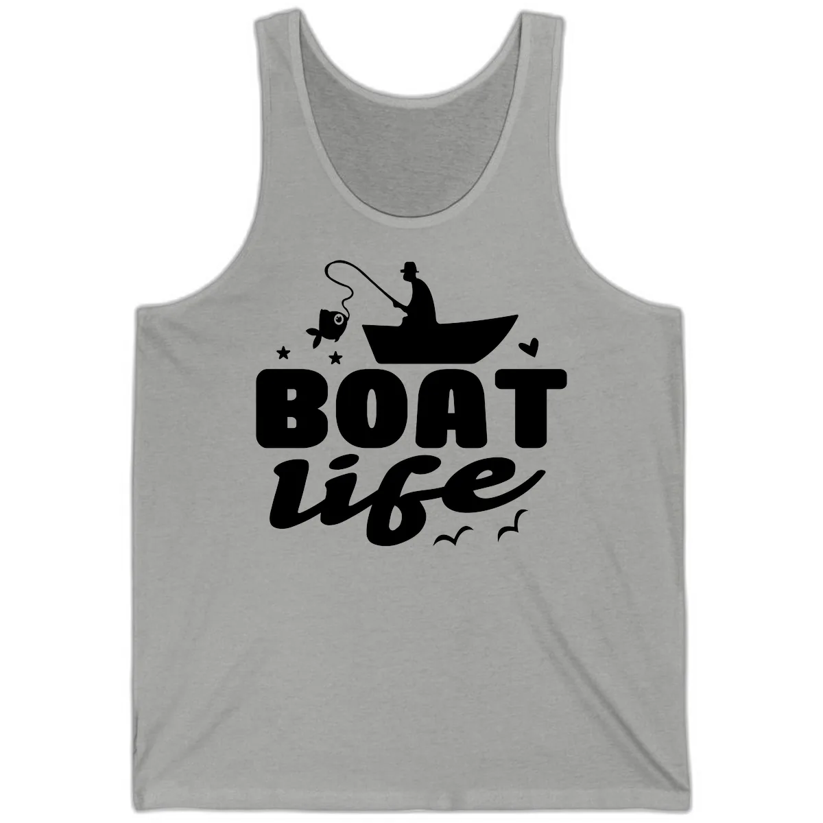 Boat Life Fisherman Fishing Design Tank in Athletic Heather
