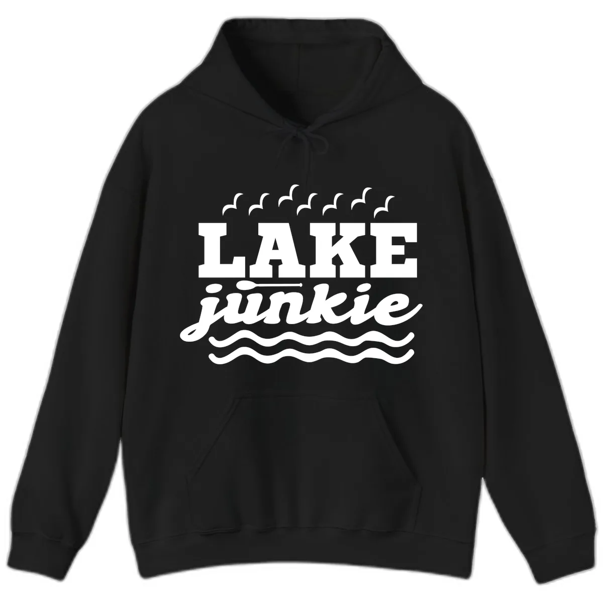 Lake Junkie Paddle Board Design Hoodie in Black