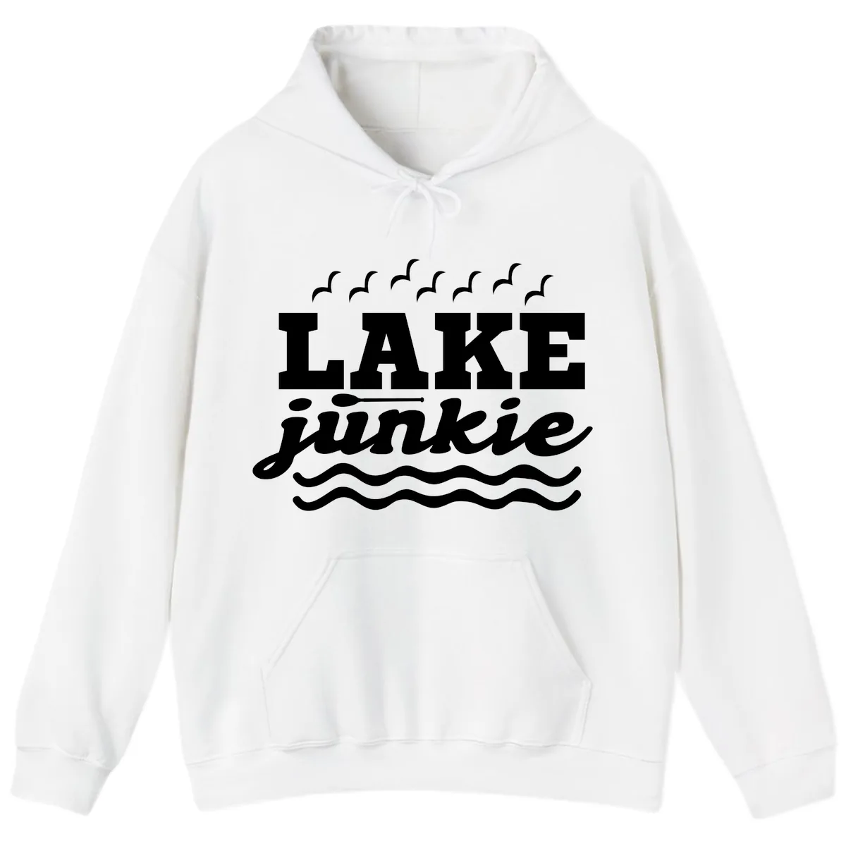 Lake Junkie Paddle Board Design Hoodie in White