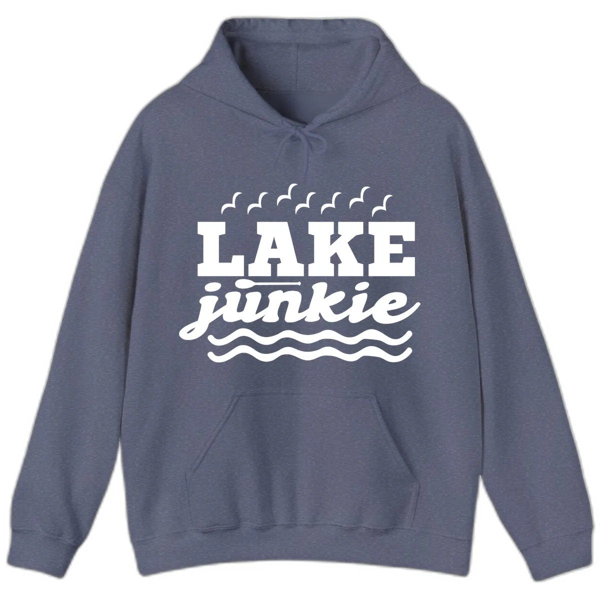Lake Junkie Paddle Board Design Hoodie in Heather Navy
