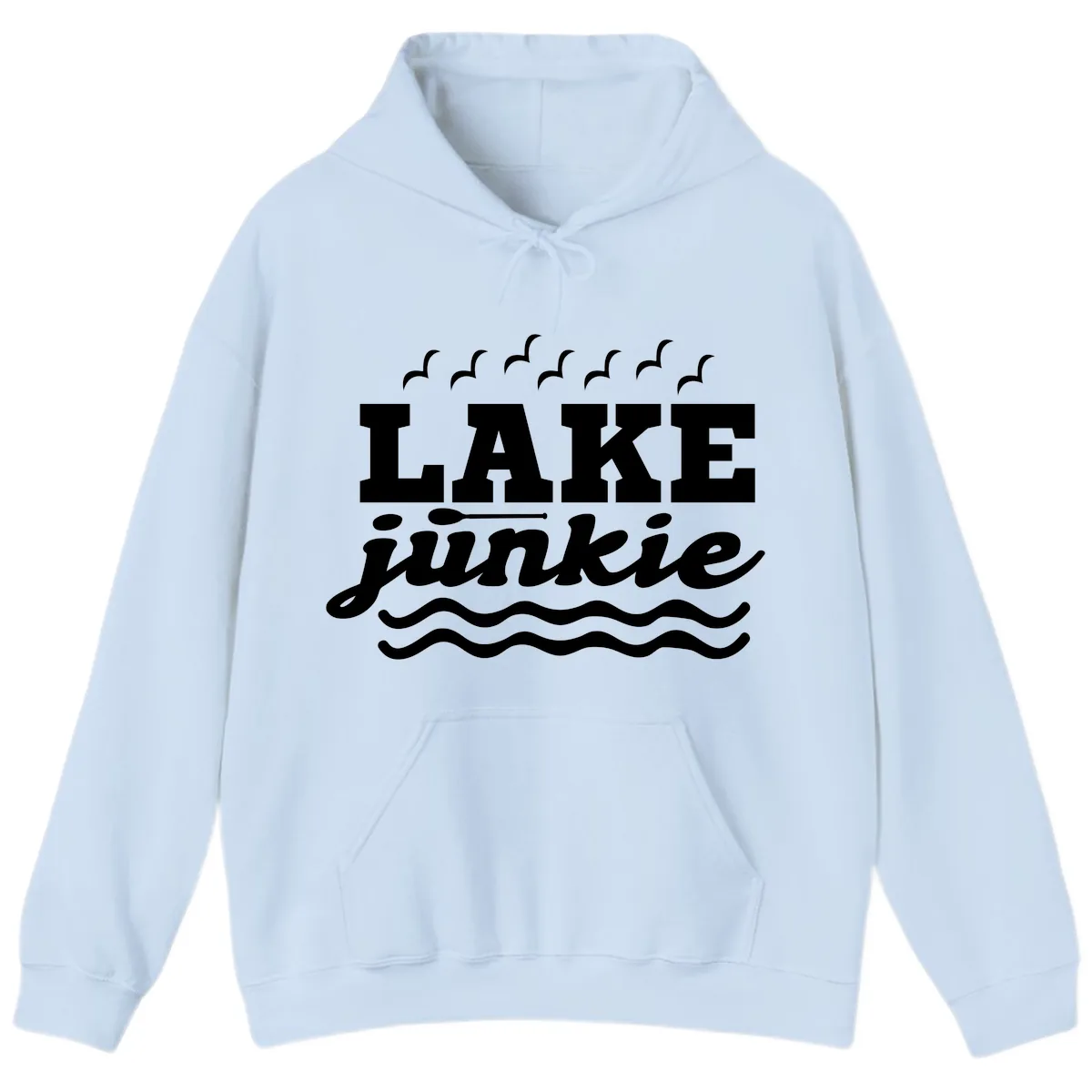 Lake Junkie Paddle Board Design Hoodie in Light Blue