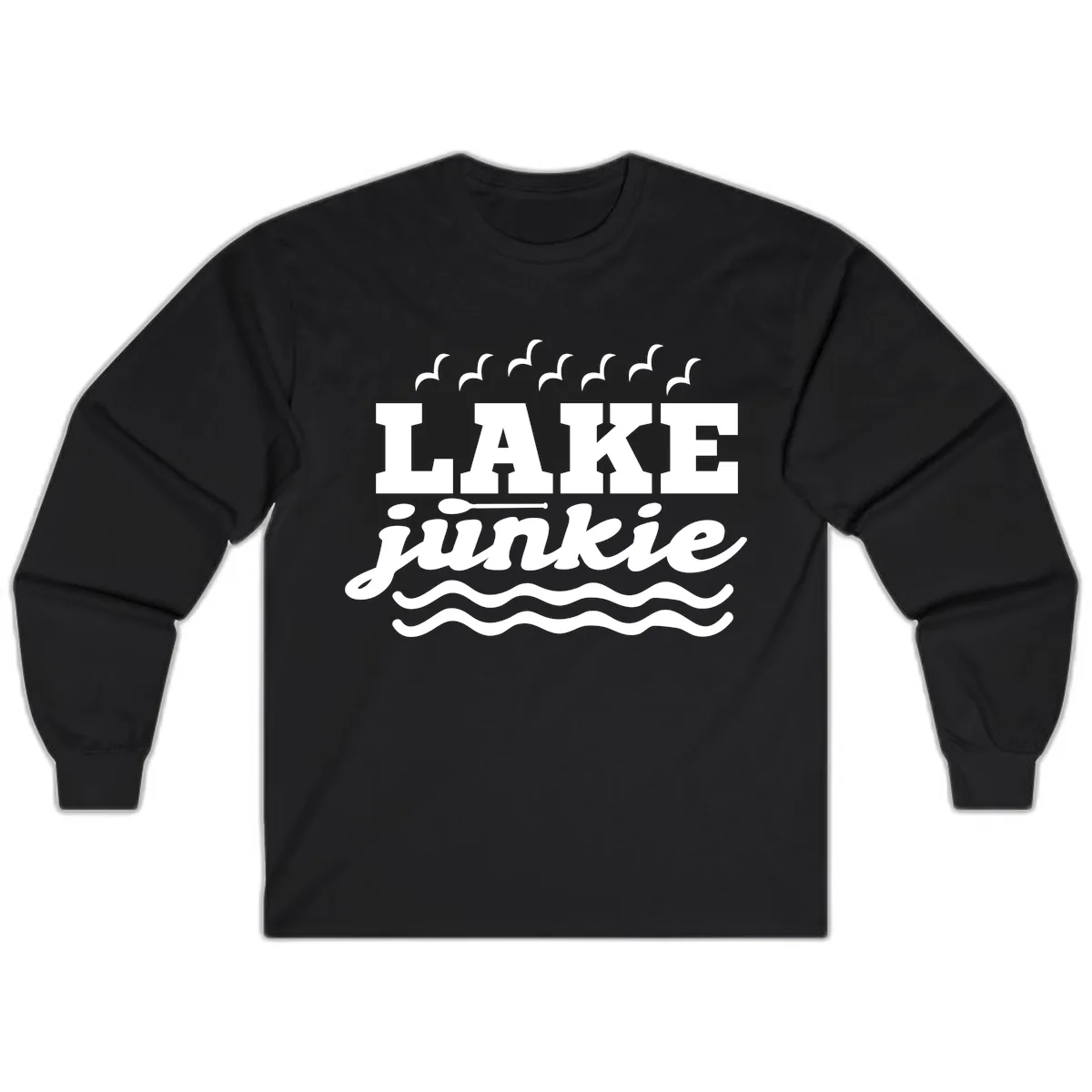 Lake Junkie Paddle Board Design Long Sleeve in Black