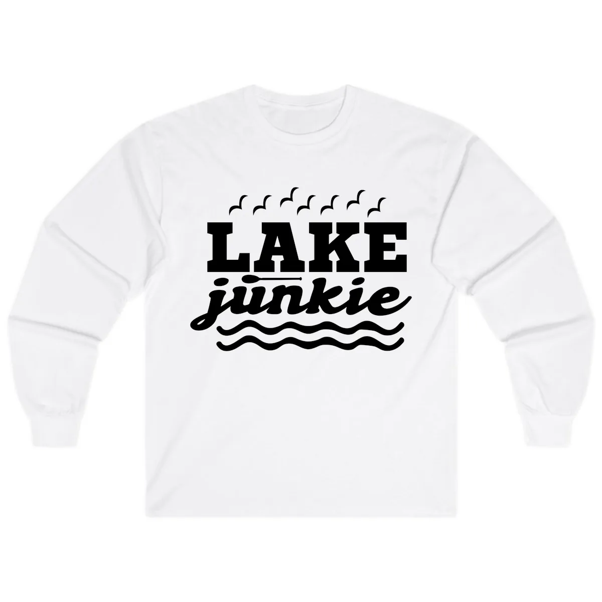 Lake Junkie Paddle Board Design Long Sleeve in White