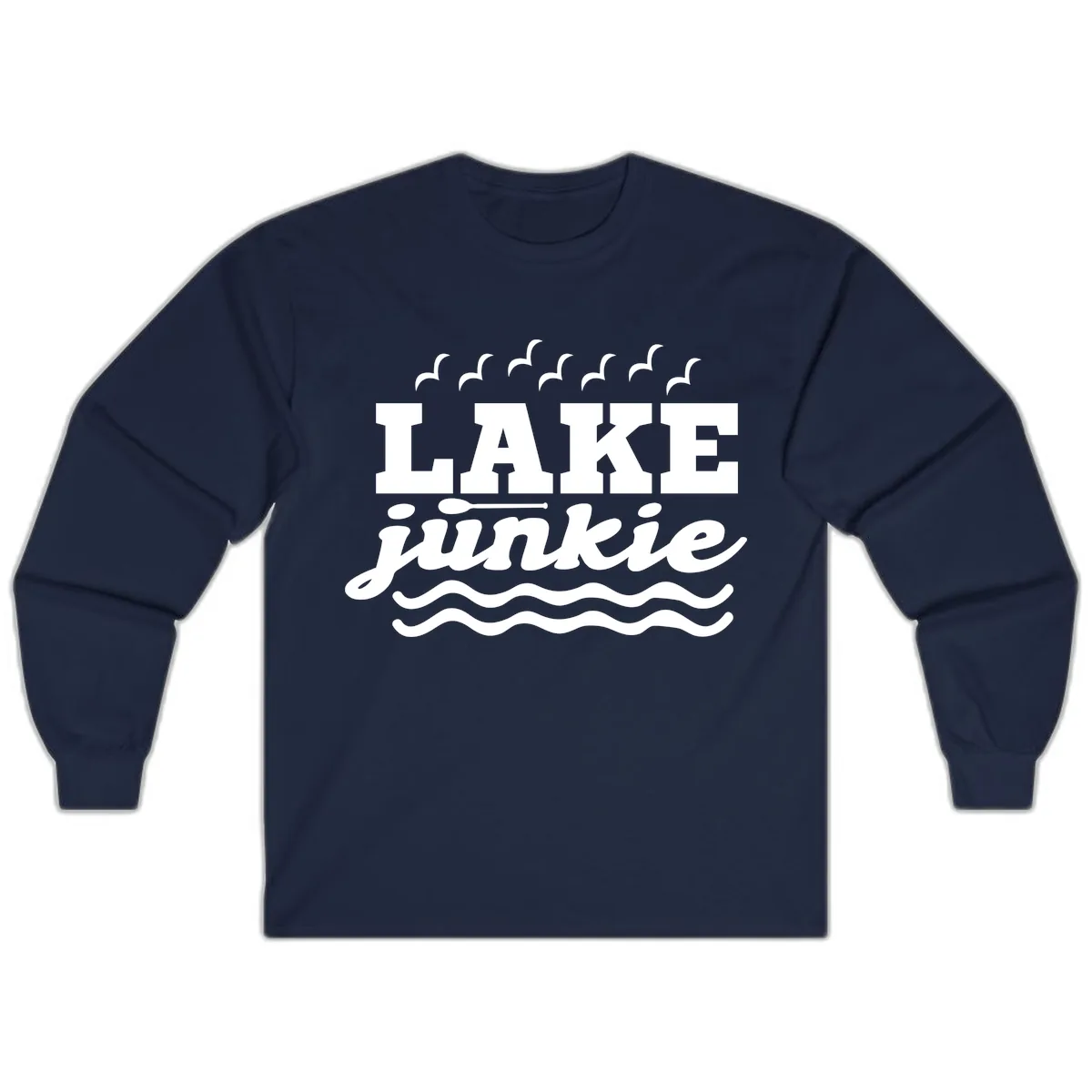 Lake Junkie Paddle Board Design Long Sleeve in Navy