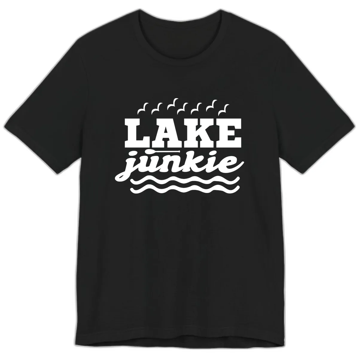 Lake Junkie Paddle Board Design Premium T-Shirt in Black