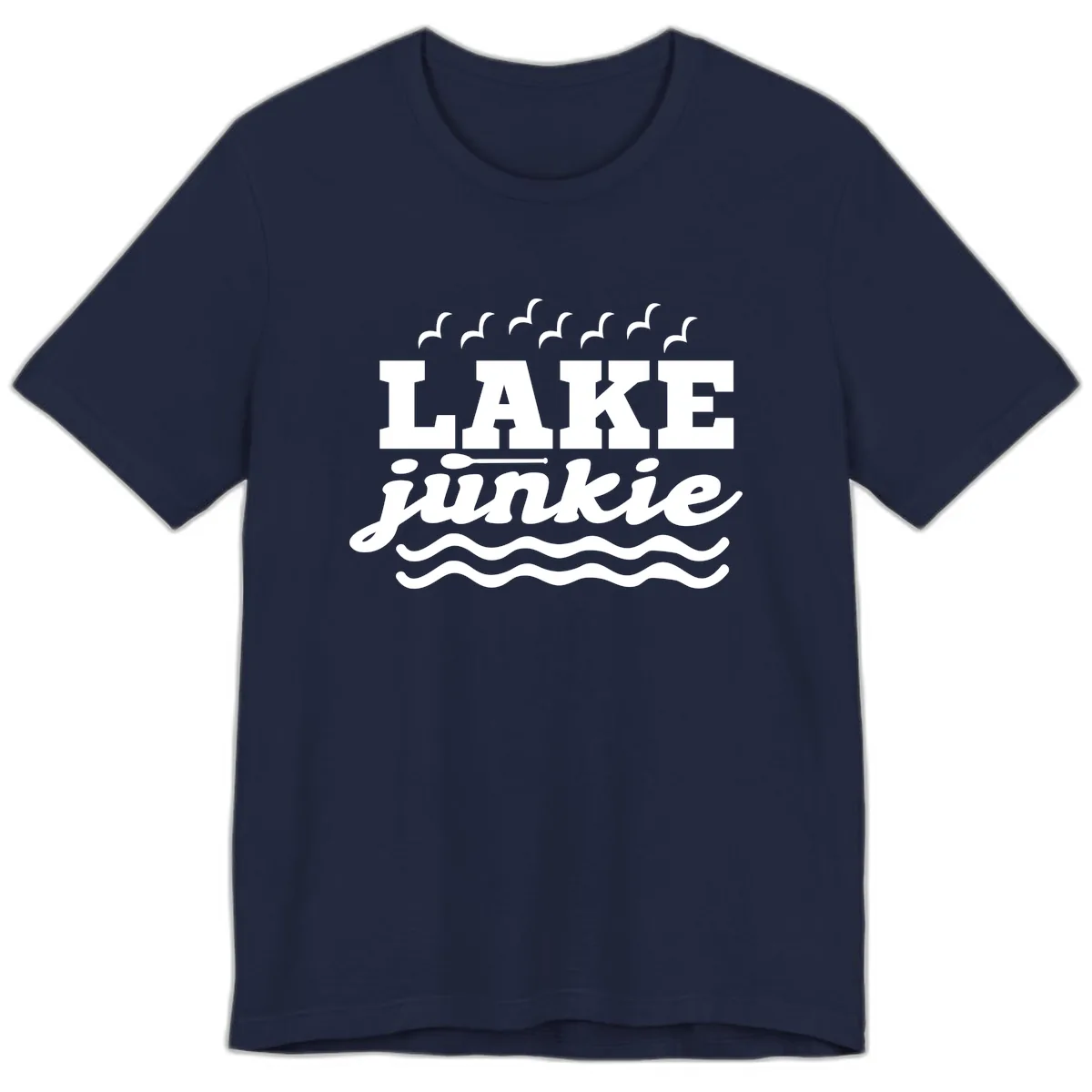 Lake Junkie Paddle Board Design Premium T-Shirt in Navy