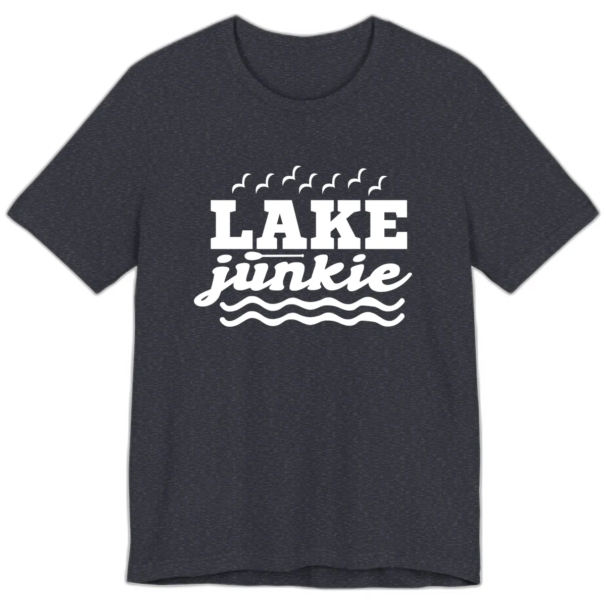 Lake Junkie Paddle Board Design Premium T-Shirt in Heather Navy