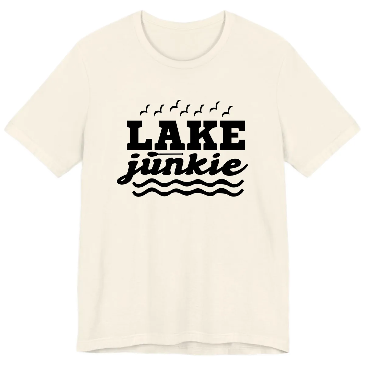 Lake Junkie Paddle Board Design Premium T-Shirt in Natural