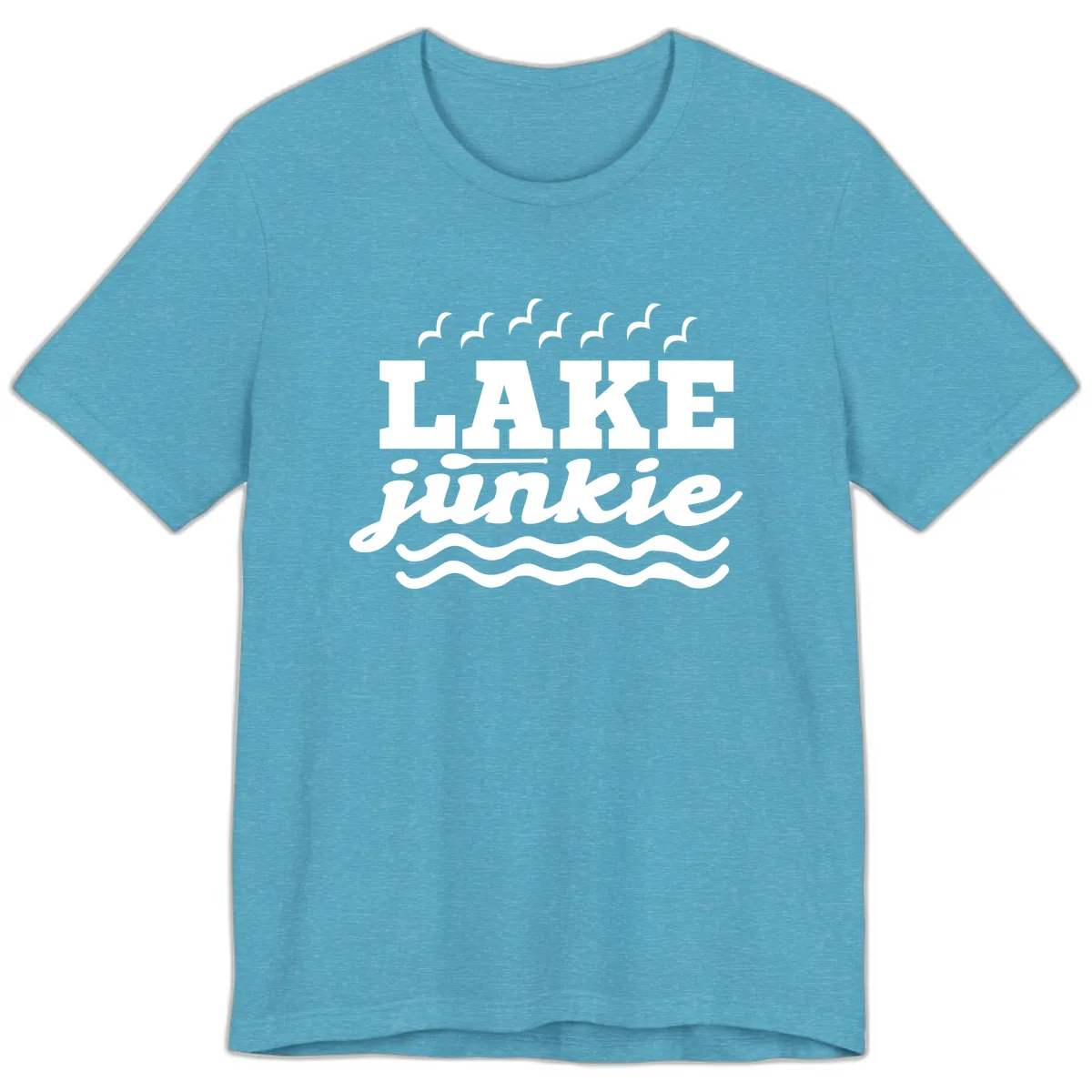 Lake Junkie Paddle Board Design Premium T-Shirt in Heather Aqua
