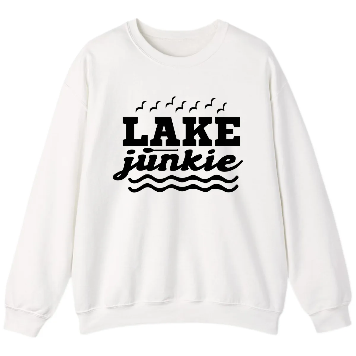 Lake Junkie Paddle Board Design Sweatshirt in White