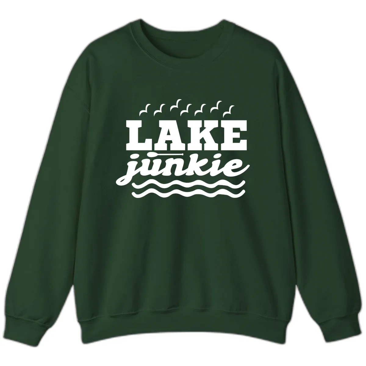Lake Junkie Paddle Board Design Sweatshirt in Forest Green