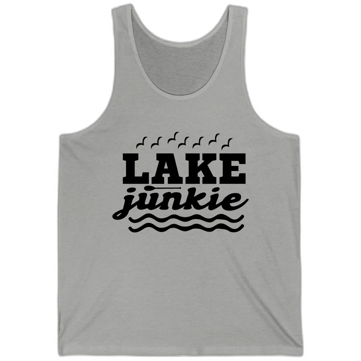 Lake Junkie Paddle Board Design Tank in Athletic Heather