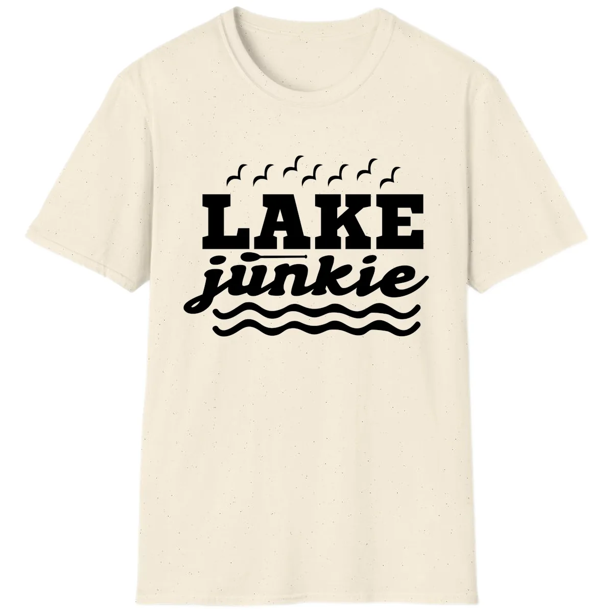 Lake Junkie Paddle Board Design T-Shirt in Natural