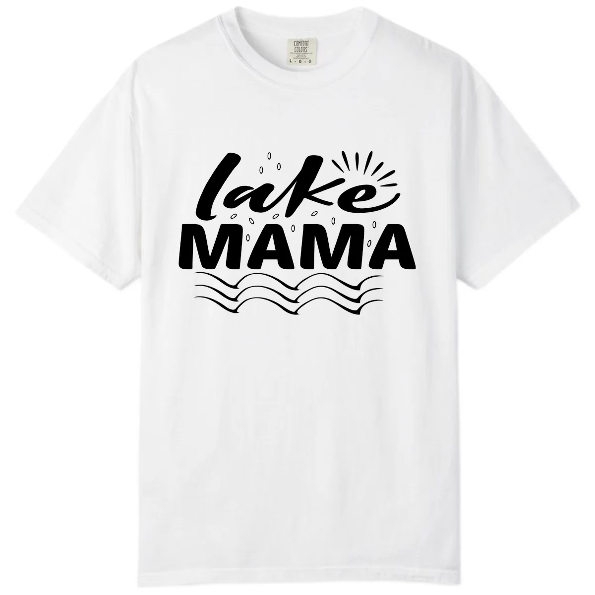 Lake Mama Script and Wave Design Comfort Color in White