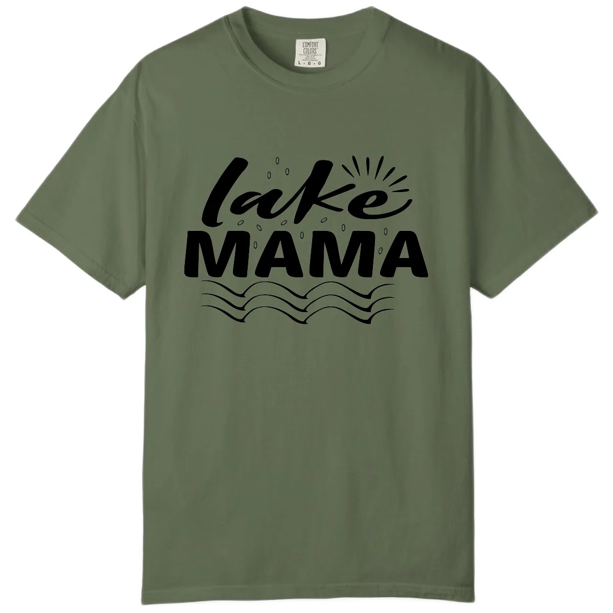 Lake Mama Script and Wave Design Comfort Color in Sage