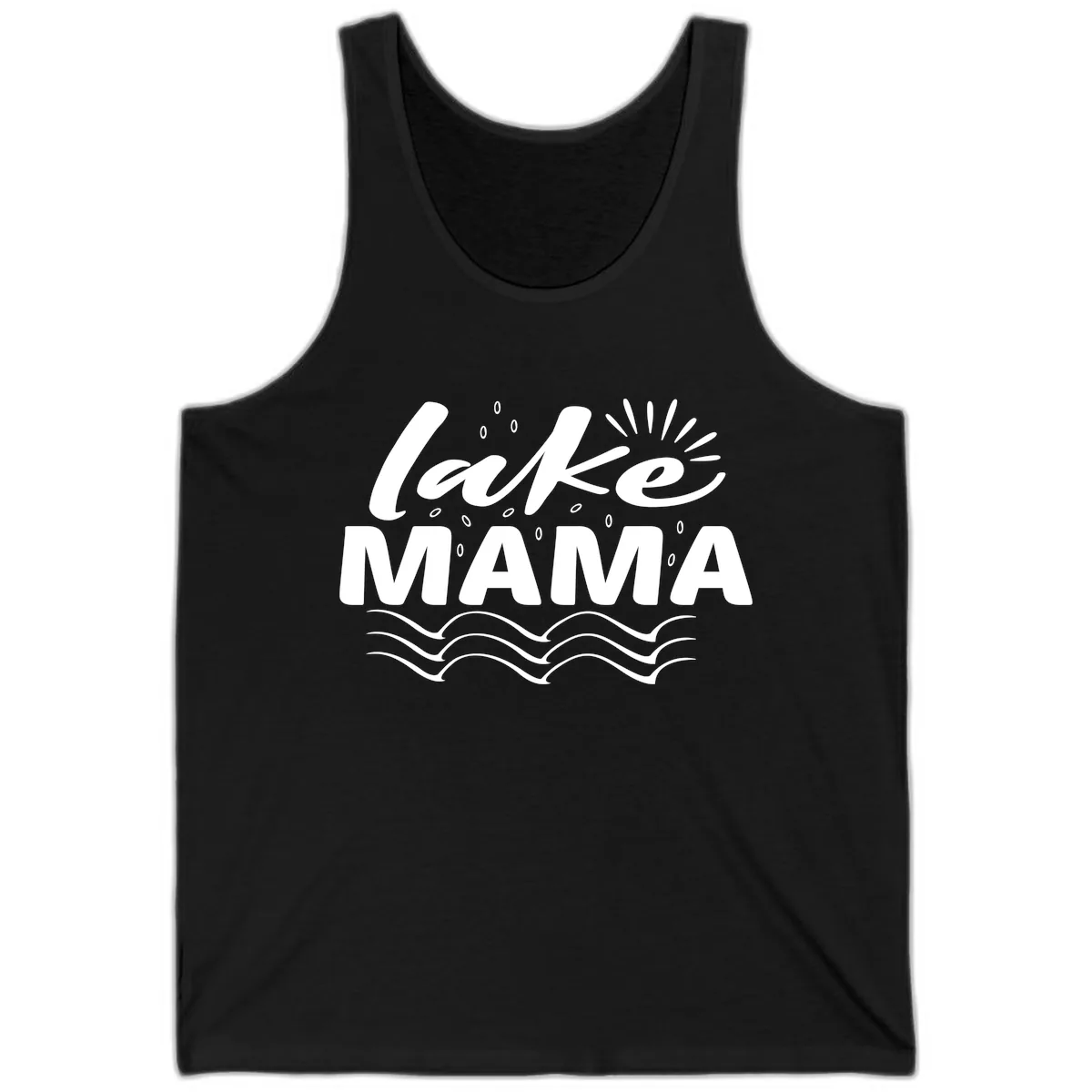 Lake Mama Script and Wave Design Tank in Black