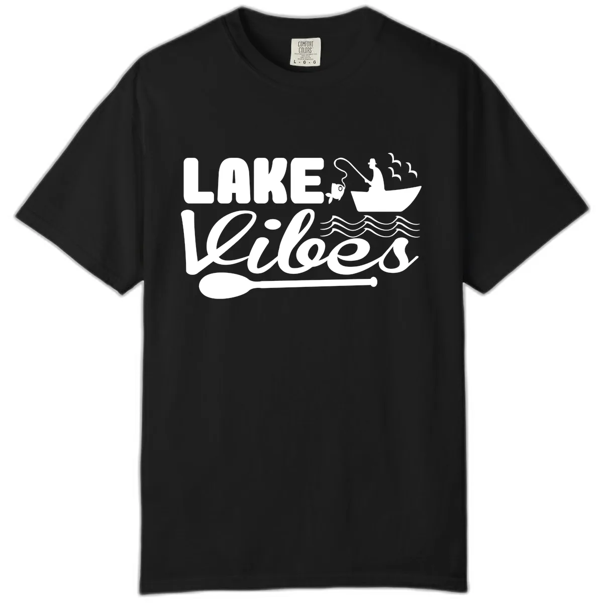 Lake Vibes Fisherman's Delight Comfort Color in Black