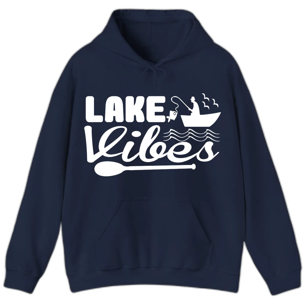 Lake Vibes Fisherman's Delight Hoodie in Navy