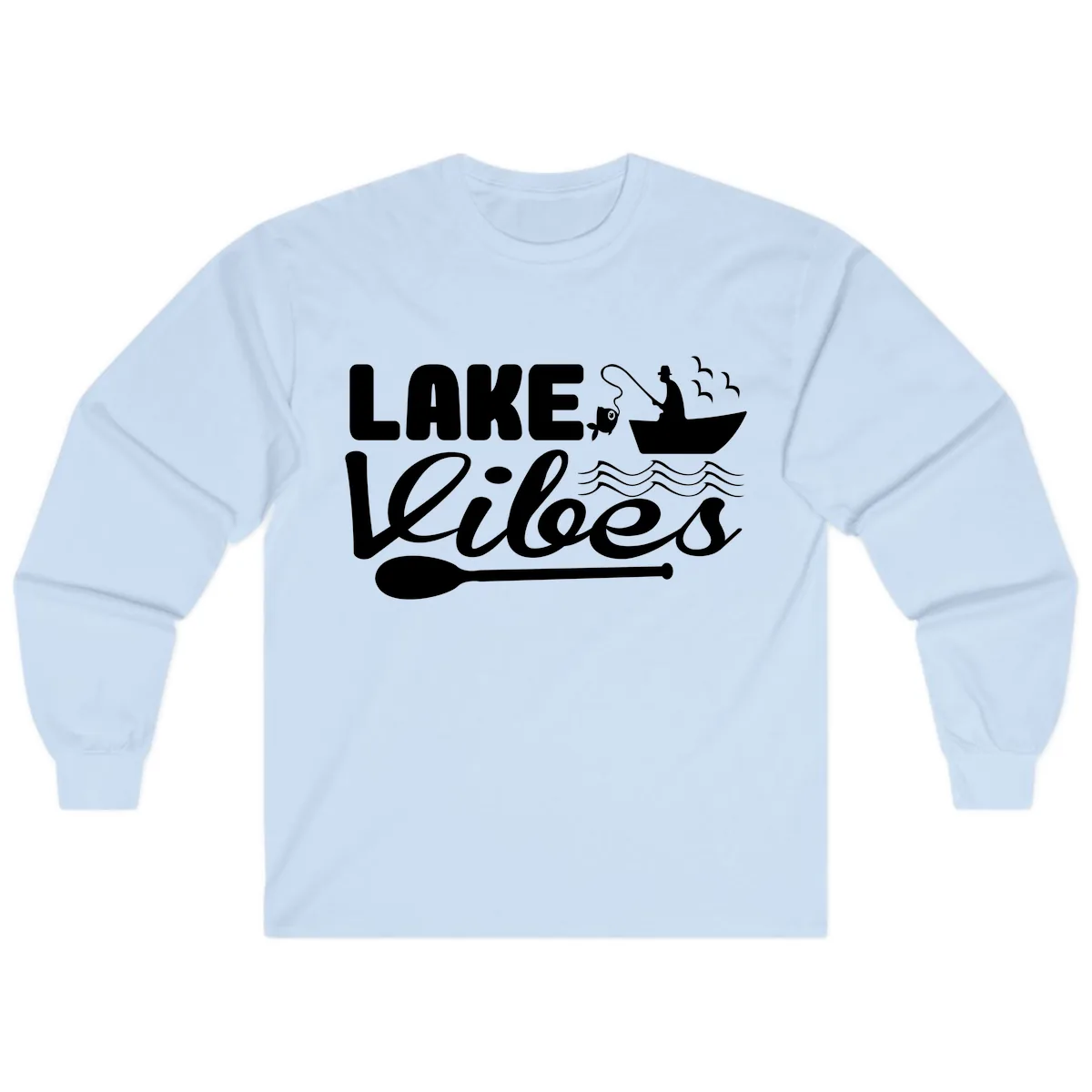 Lake Vibes Fisherman's Delight Long Sleeve in Light Blue