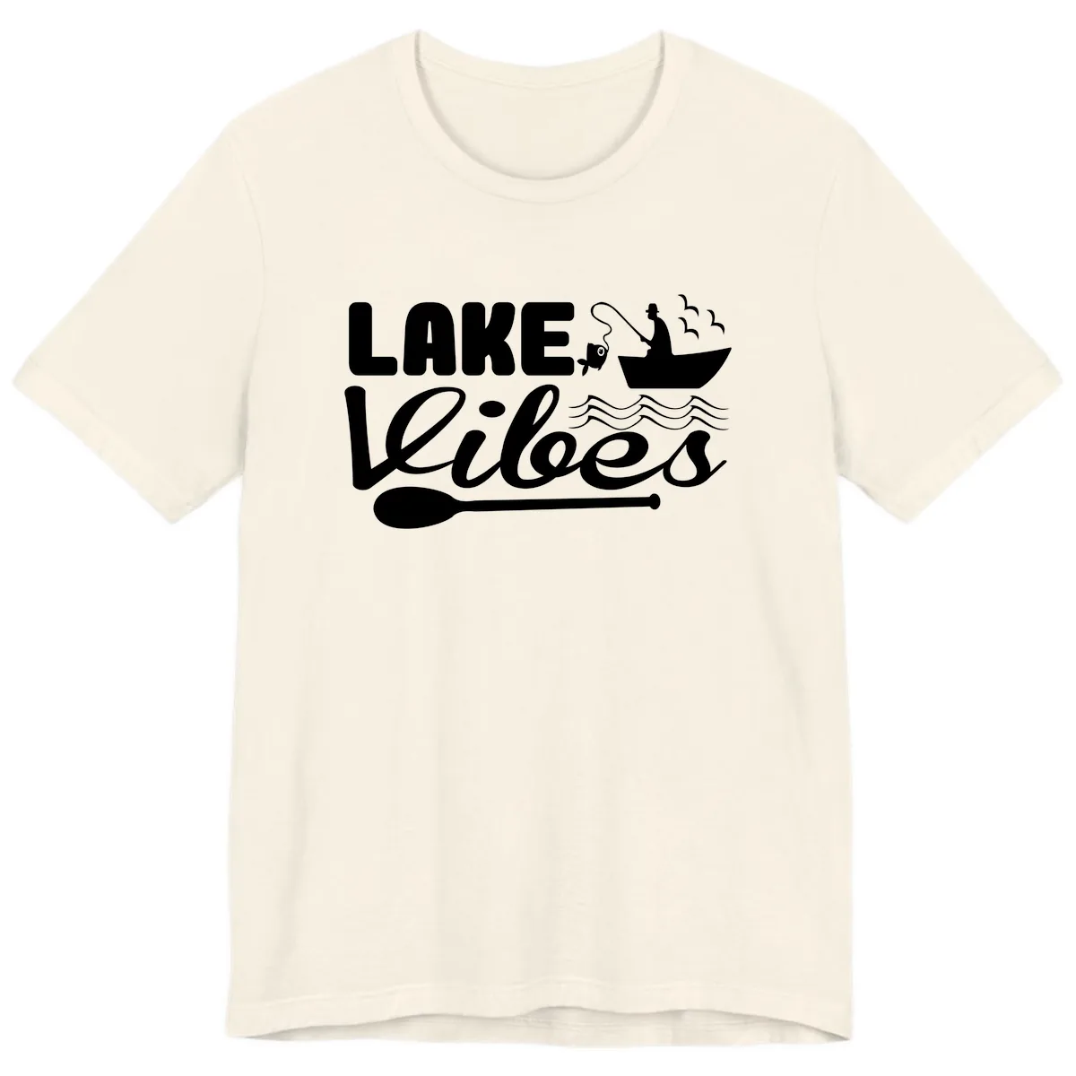 Lake Vibes Fisherman's Delight Premium T-Shirt in Natural