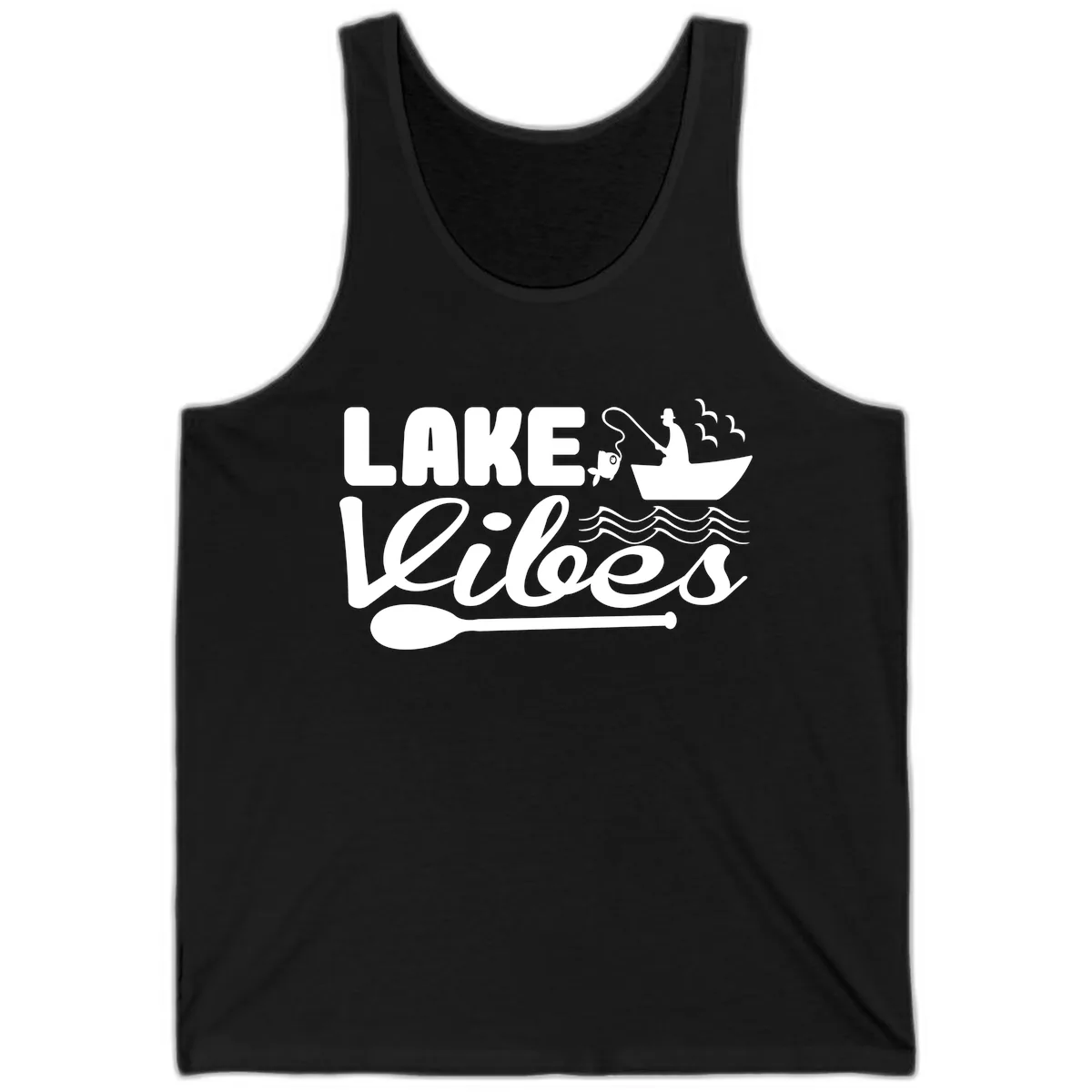 Lake Vibes Fisherman's Delight Tank in Black