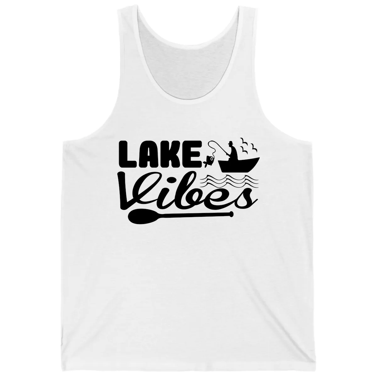 Lake Vibes Fisherman's Delight Tank in White