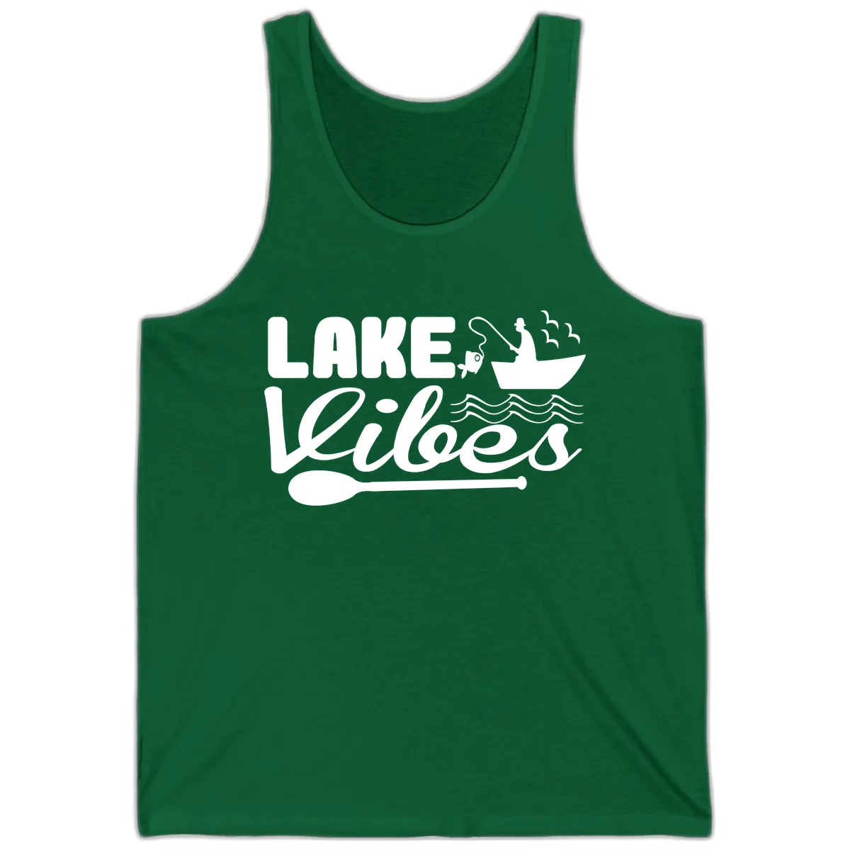Lake Vibes Fisherman's Delight Tank in Kelly