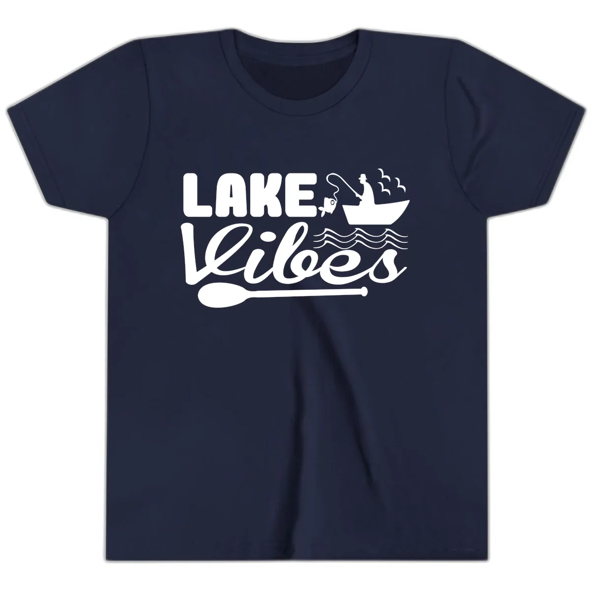 Lake Vibes Fisherman's Delight Youth T-Shirt in Navy