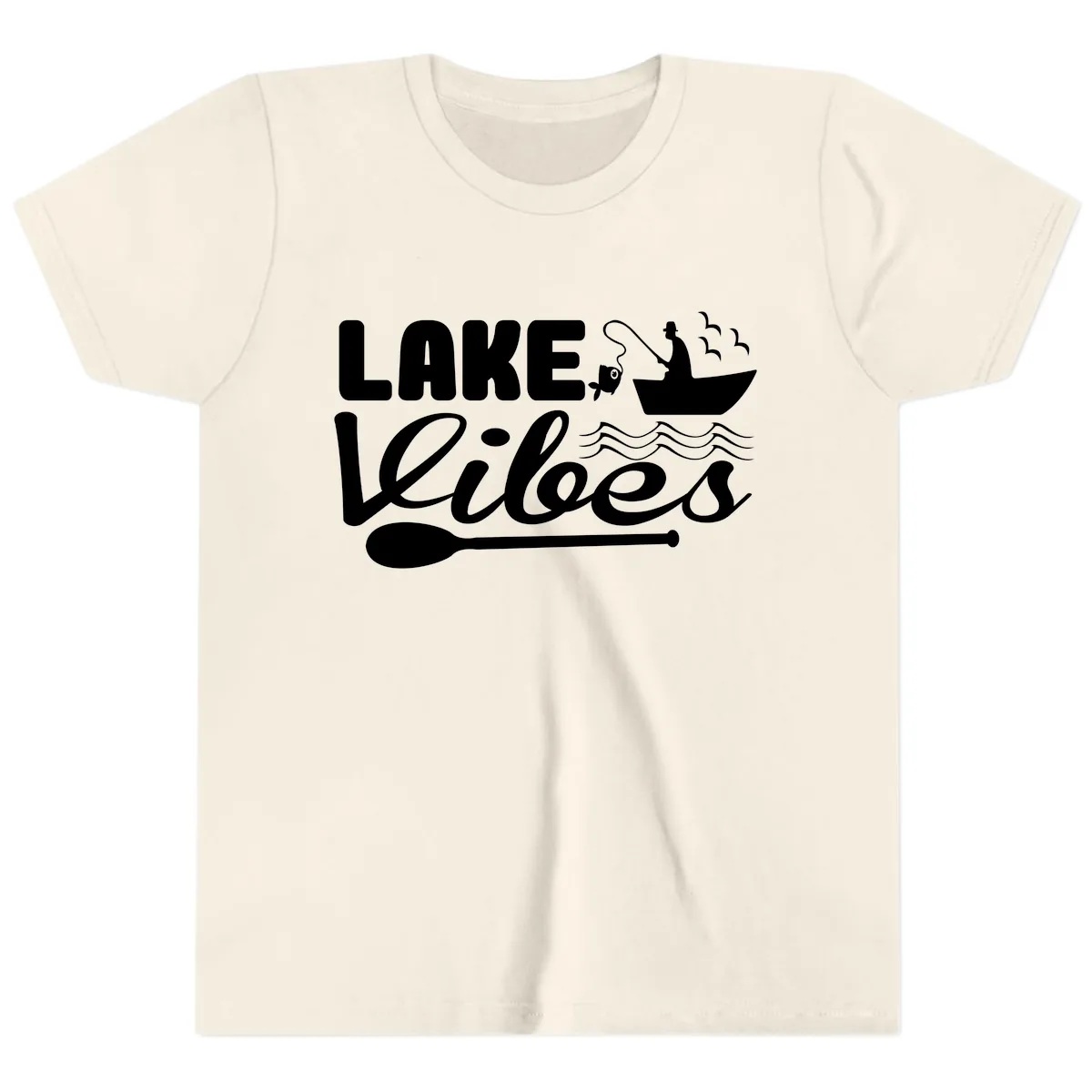 Lake Vibes Fisherman's Delight Youth T-Shirt in Natural
