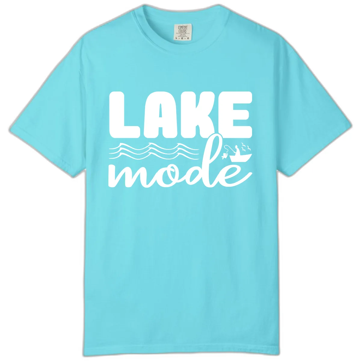 Lake Mode Typography Design Comfort Color in Lagoon Blue