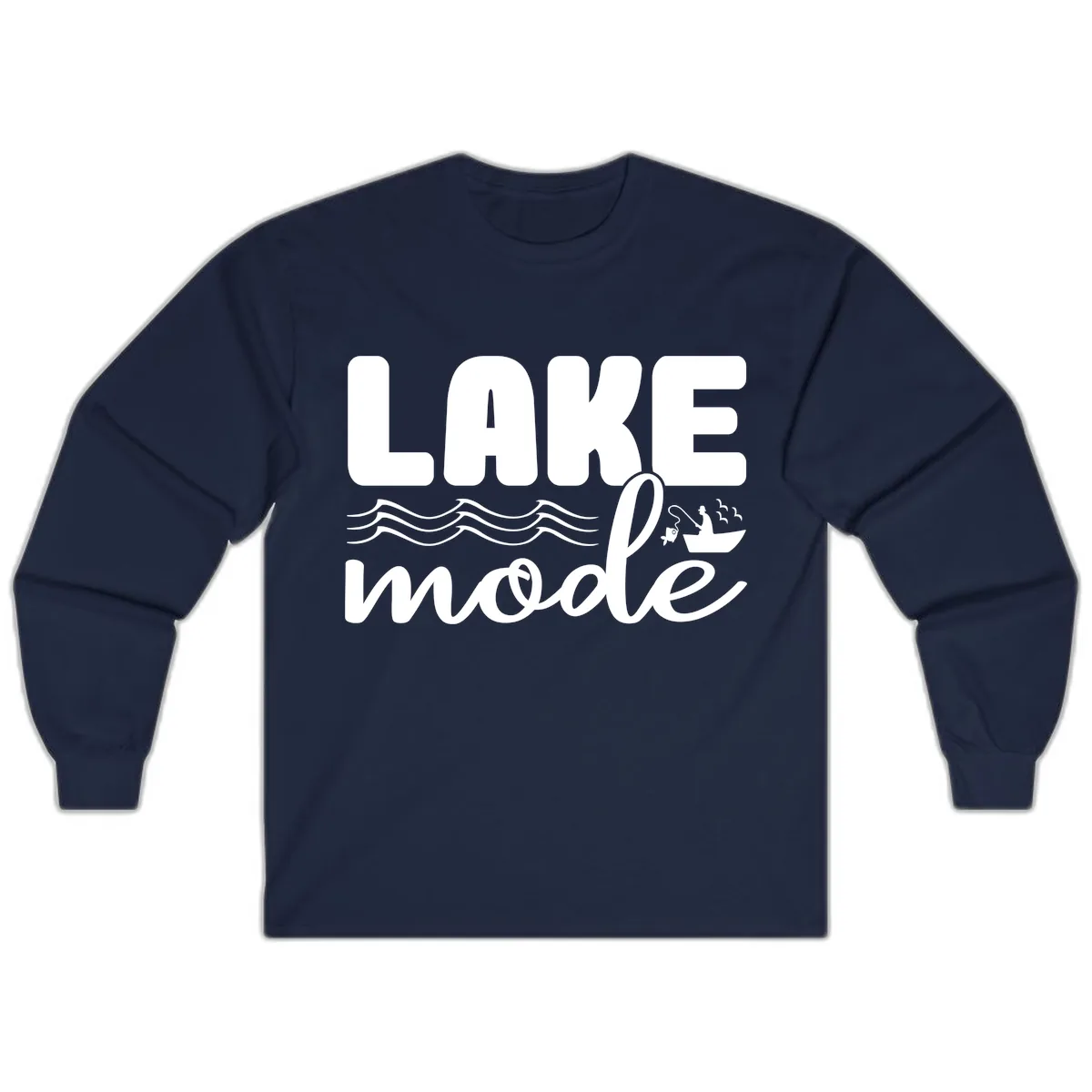 Lake Mode Typography Design Long Sleeve in Navy