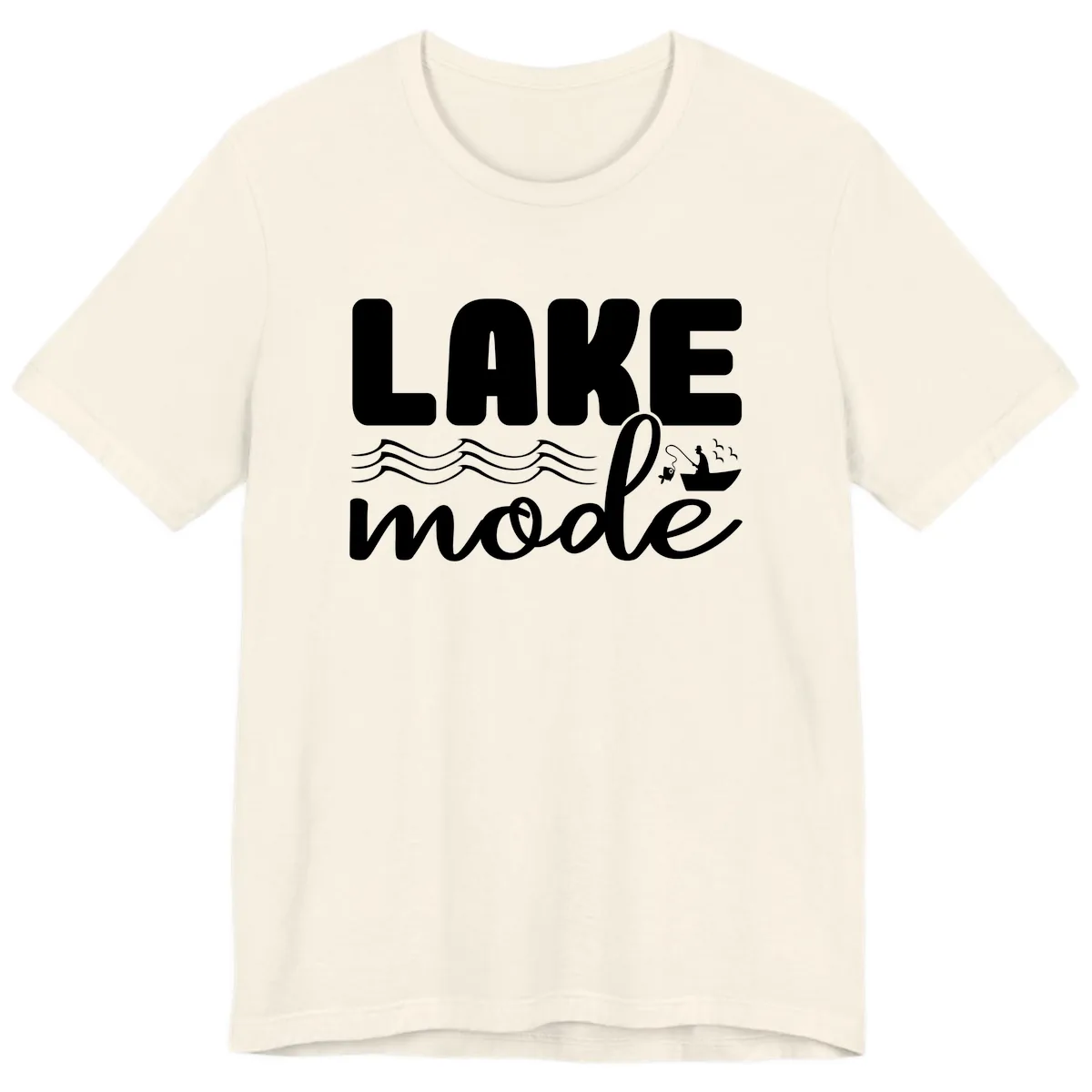 Lake Mode Typography Design Premium T-Shirt in Natural
